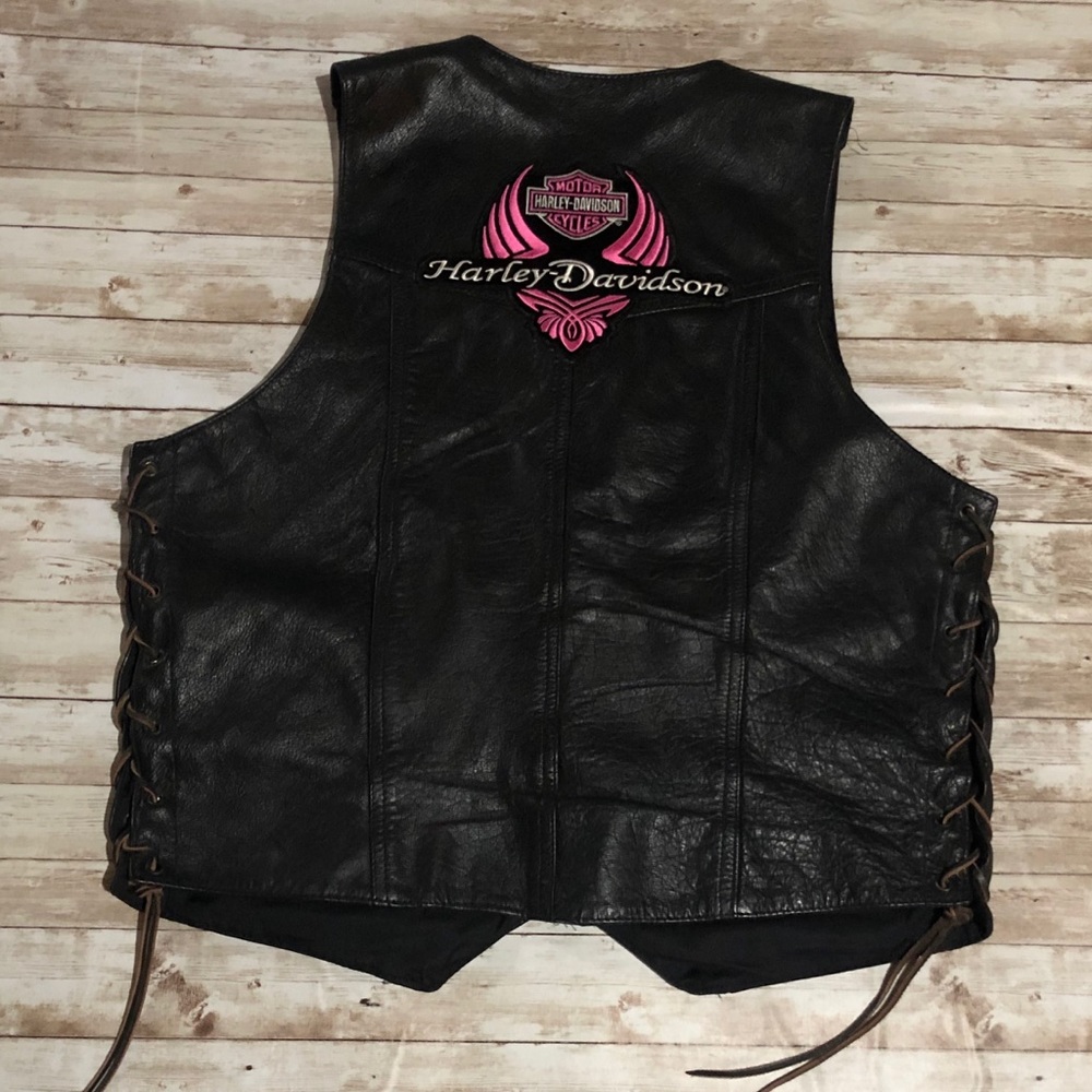 Leather Vest with Harley Davidson Logo